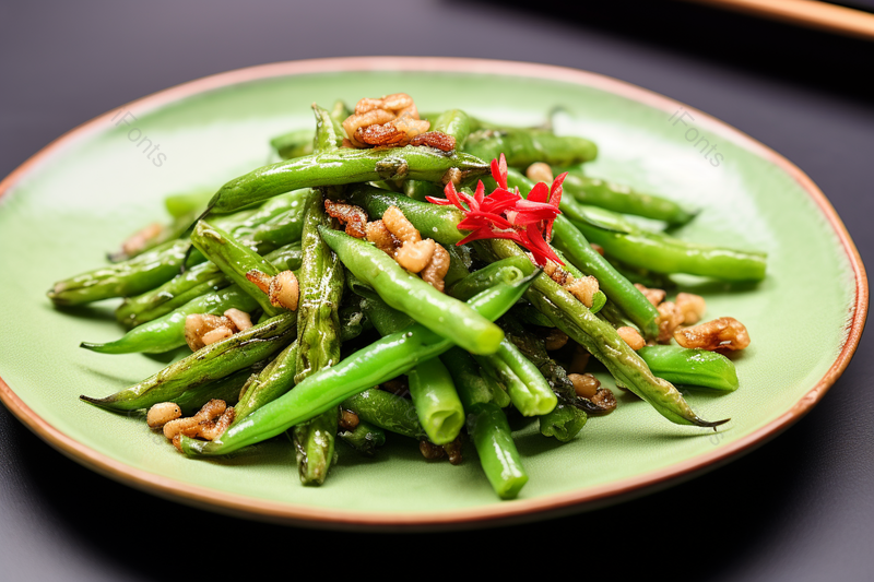 蔬菜食物食材豆角炒辣椒实拍摄影图,高清,摄影图,摄影图片,图片大全,摄影图免费下载